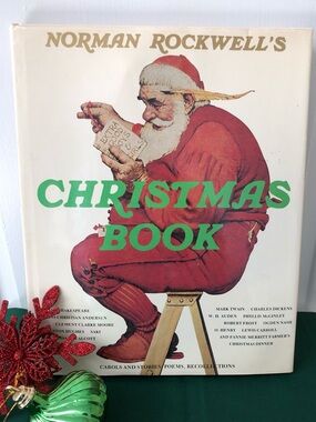 Vintage Norman Rockwell’s Christmas Book 1977 Hardcover with Dust Jacket